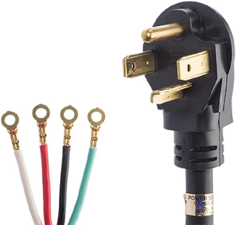 Smart Choice Haushaltsgroßgeräte, 1,8 m, Schwarz/Weiß/Rot/Schwarz/Grün, langes 30 Amp 4-Zinken-Trocknerkabel