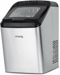 H.Koenig Eiswürfelmaschine, 15 kg, 2,8 L, Schwarz/Silber, KBP40 in 24 Stunden, Schnelle Produktionszeit 9 min, 2 Eiswürfelgrößen