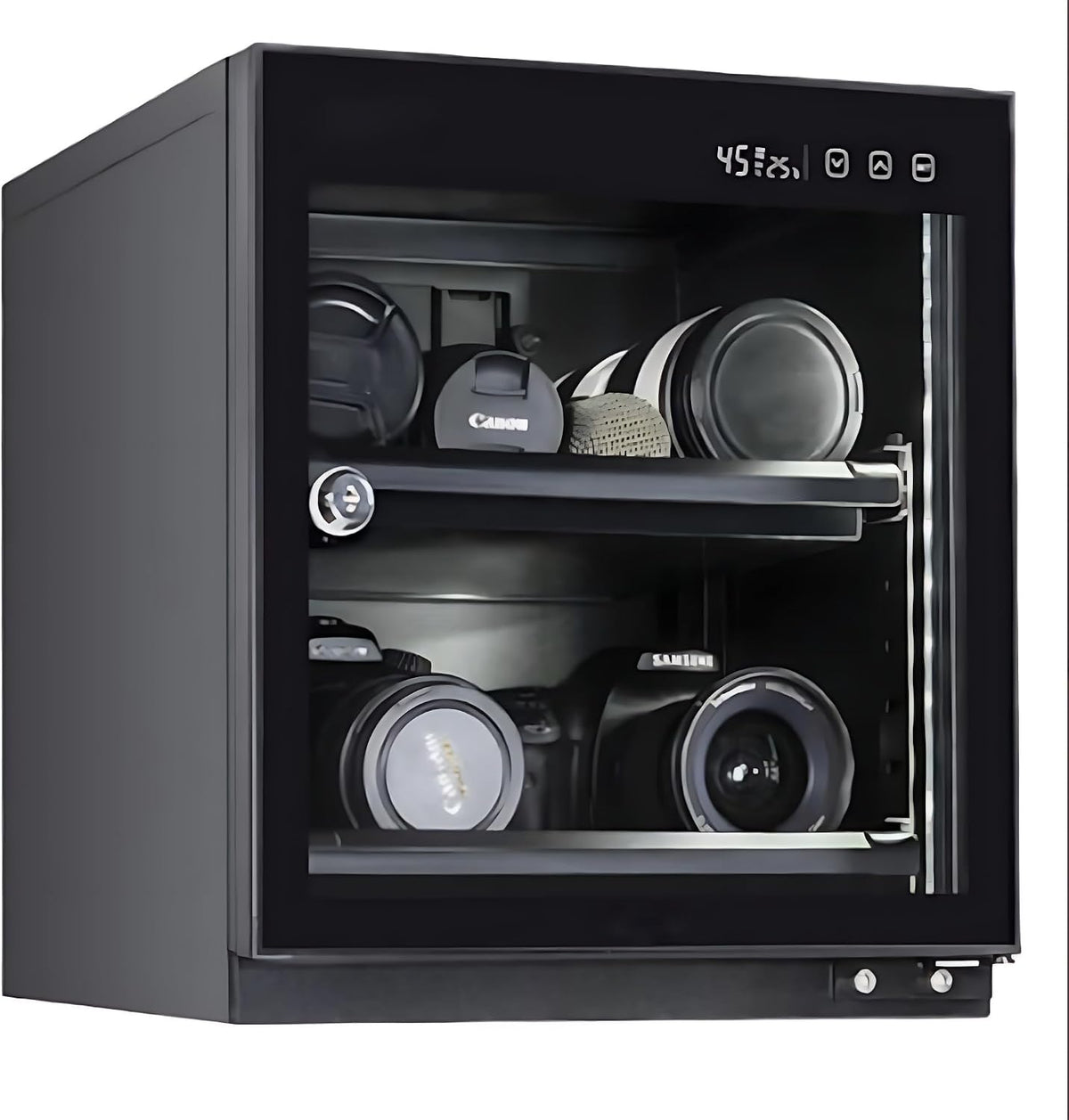 SZTVECFW Kamera, 15 L, 50 L, 30 L, Grau, Trockenschrank Mit Digitaler Steuerung, Für s Und Objektive, LED-Leuchten