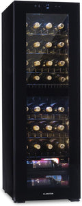 Klarstein Weinkühlschrank, 116 L, Schwarz, Shiraz, 34 Flaschen, 2 Zonen