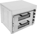 Cutycaty Pizzaofen, 14 Zoll, 3000 W, 3000 W, 201 Edelstahl, Gummi, Kunststoff, Glas, Cordierit, Schwarz/Silber