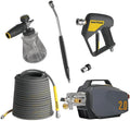 Active Rasenmäher, 15m, Grau/Schwarz/Gelb, Steel-Braided Hose, Foam Cannon, 4 Düsen, Swivel Gun & Lance, Professional Car Detailing & Home Cleaning
