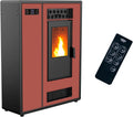 Sannover Pelletheizungen, 12,2 kW, Bordeaux/Schwarz, Air Slim Astral Pelletofen Bordeaux