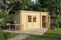 Gerätehaus Alpholz, 450x272 cm, 40 mm, Natur, Gartenhaus Maria aus Holz belassen Wandstärke