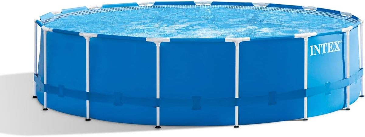 Intex Aufblasbare Pools, 457 x 122 cm, Grau, Metal Frame Pool Set - Aufstellpool - Ø - Zubehör enthalten, 28236