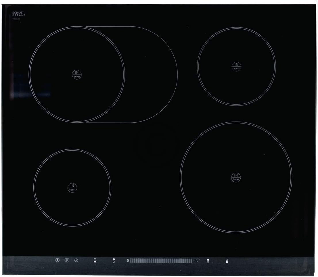 Glaskeramikplatte Kochfeld, Schwarz, kompatibel mit SIEMENS 00681865 Ersatzglas für Herd