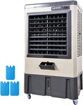 Verdunstungskühler Mobiles Klimagerät, 200 W, Weiß, Tastenbedienung, 40-l-Tank, Luftkühler