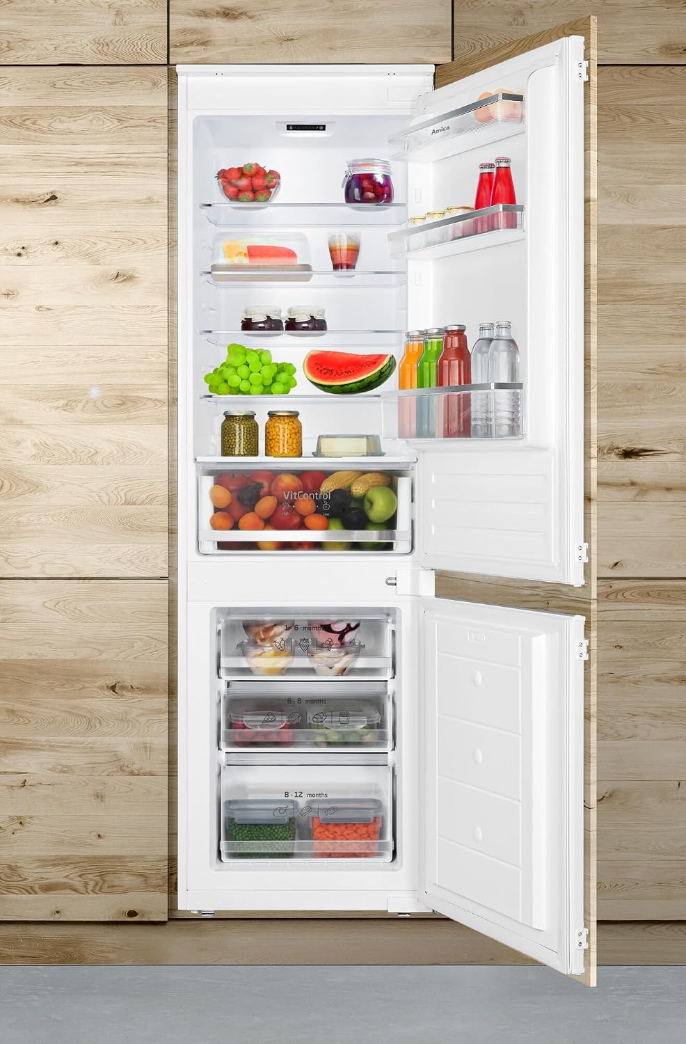 Amica Kühl-Gefrierkombination, 195 l Kühlschrank + 75 l Gefrierteil, 270 Liter, 35 dB, Weiß