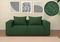 Sofa Mendler, 63x194x97 cm, grün, 2er- /Zubehör für HWC-O54, Couch 2-Sitzer Lounge, modular Stoff/Textil (300 g/m²)