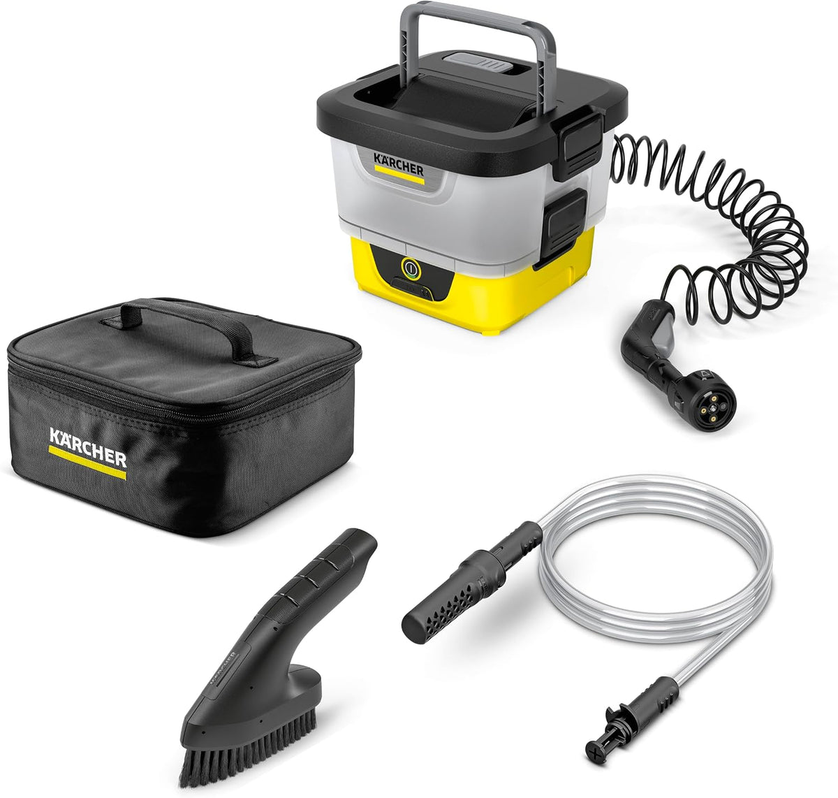 Karcher Hochdruckreiniger, 3,7 kg, 2 l, 8 l, Schwarz/Gelb/Grau, Kärcher Mobile Outdoor Cleaner OC 4 + Adventure