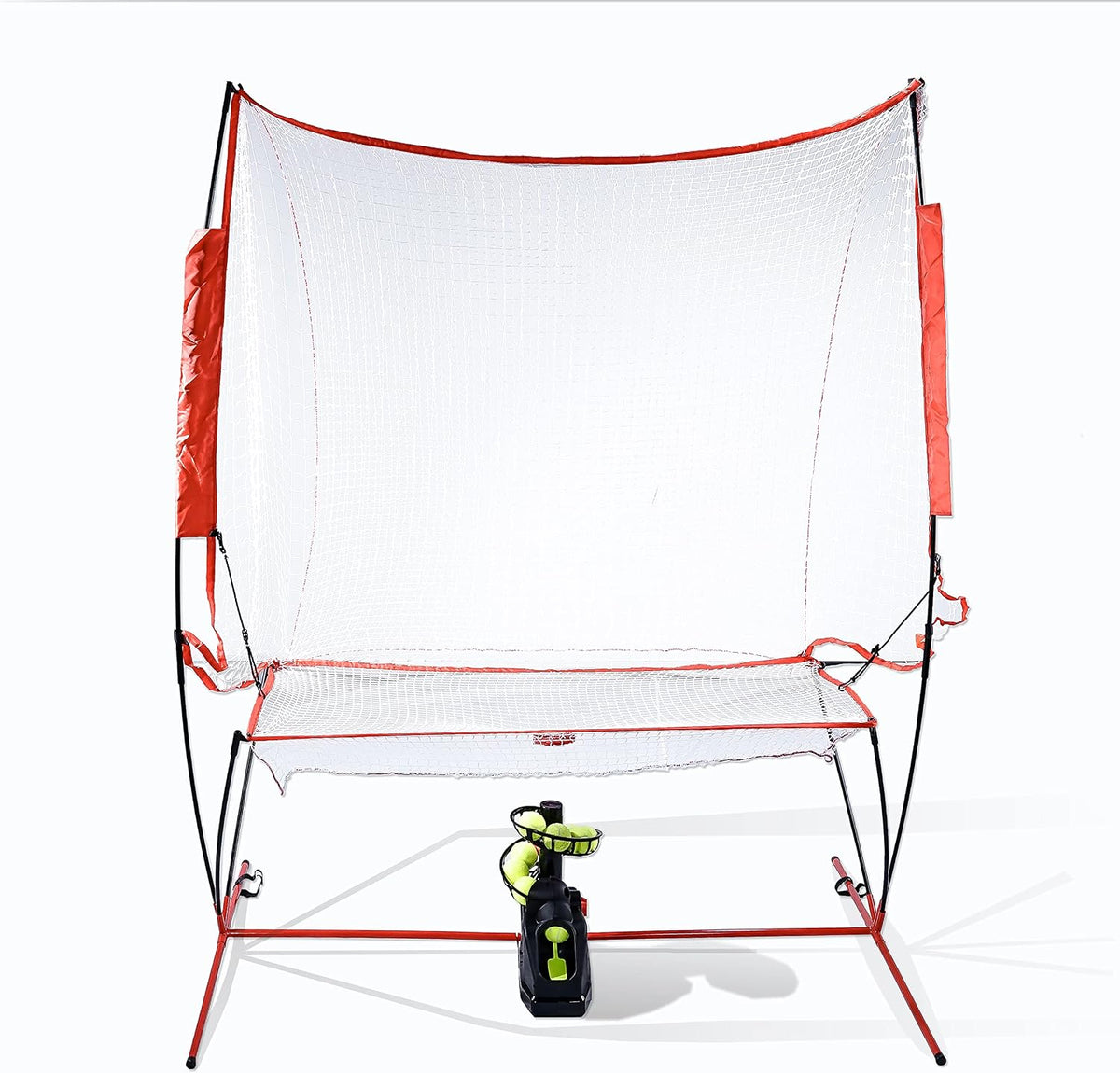 Teknigoo Ballwurfmaschinen, Grau, Tennis Maschine Mit Netz (12lb), Pickle bällewurfmaschinen Set für selbsttraining