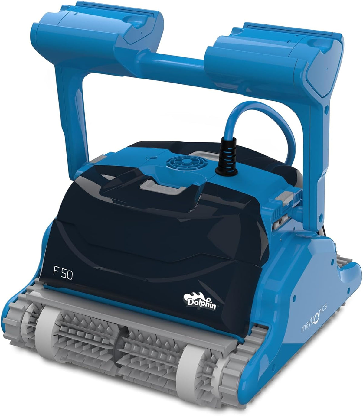 Dolphin Poolroboter, 15 m, Blau/Schwarz, F50 Automatischer Poolreiniger mit kabel - Boden, Wasserlinie und Wandreinigung - Energieeinsparung