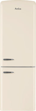 Amica Kühlschrank, 200 cm, 60 cm, 73 cm, Beige, KGCR 387 109 B Retro Kühl-/Gefrierkombination/NoFrost/ /