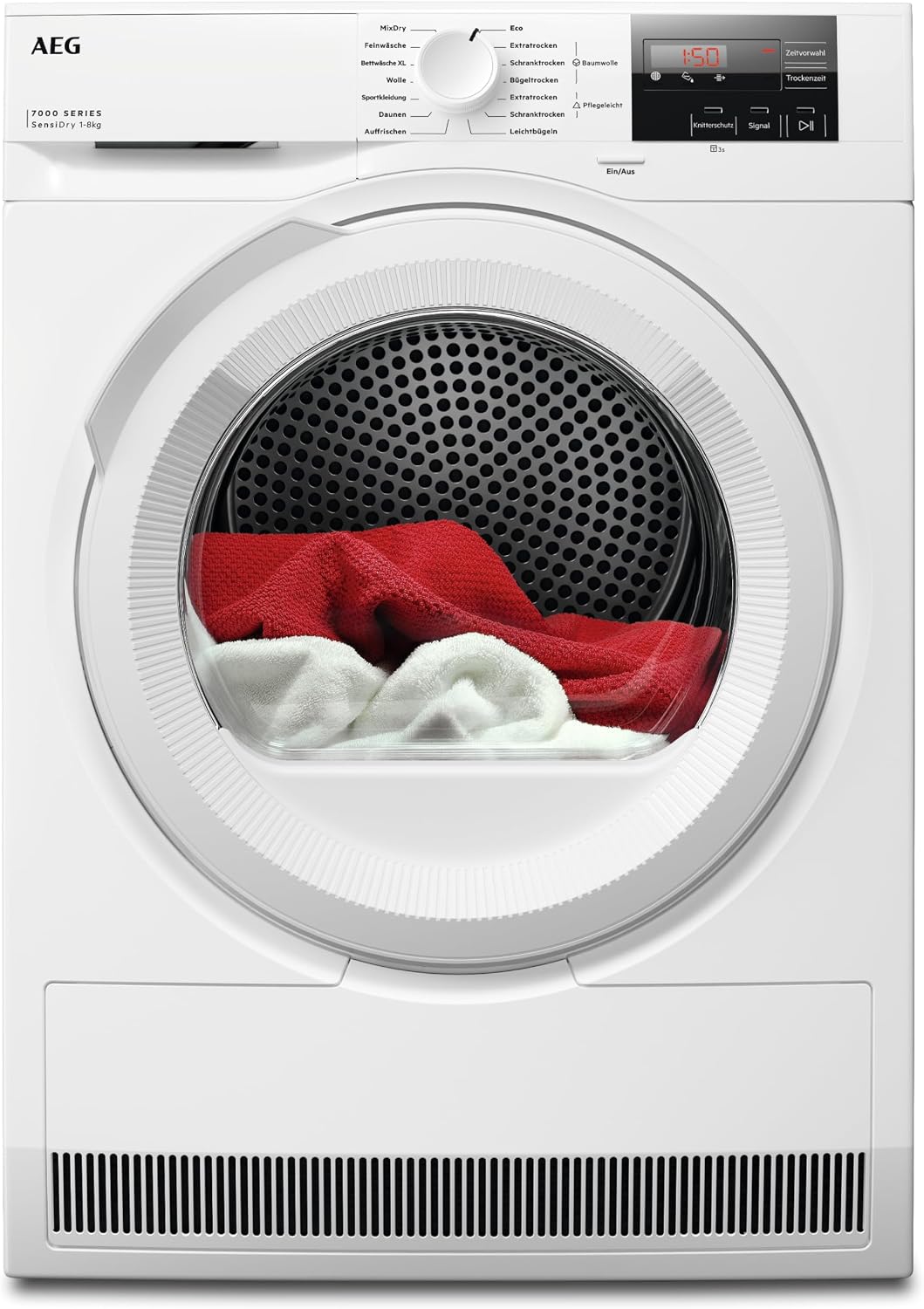 AEG Wärmepumpentrockner, 8 kg, Schwarz, Serie 7000 SensiDry - Schonendes & Energiesparendes Trocknen, neue EKK D