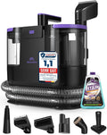 Motionflow Kindersitz, 1700 W, Schwarz/Lila, PRO Teppichreiniger Waschsauger mit Dampffunktion, Dampfbürste, Polsterreiniger für Teppiche
