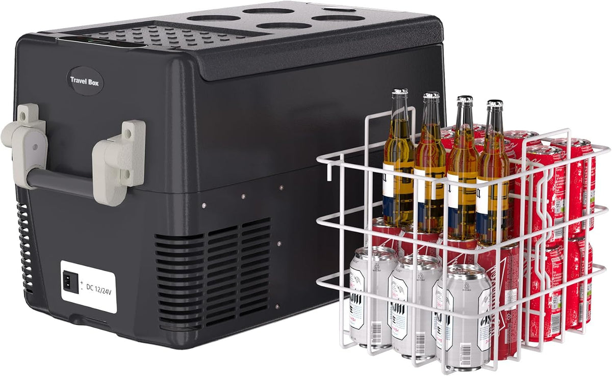 Gefrierschrank, 240 V, 30 L, 12 V, 24 V, Weiß, 12 Volt Kühlschrank Auto Kühlschrank, 33QT Elektrischer Kühler, Tragbarer Kühlschrank / DC 110- AC