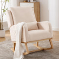 YUUIJOAA Schaukelstuhl, 136KG, BEIGE, Schaukelsessel, Stillsessel Babyzimmer mit Armlehnen, Lesesessel Bequem für Kinderzimmer