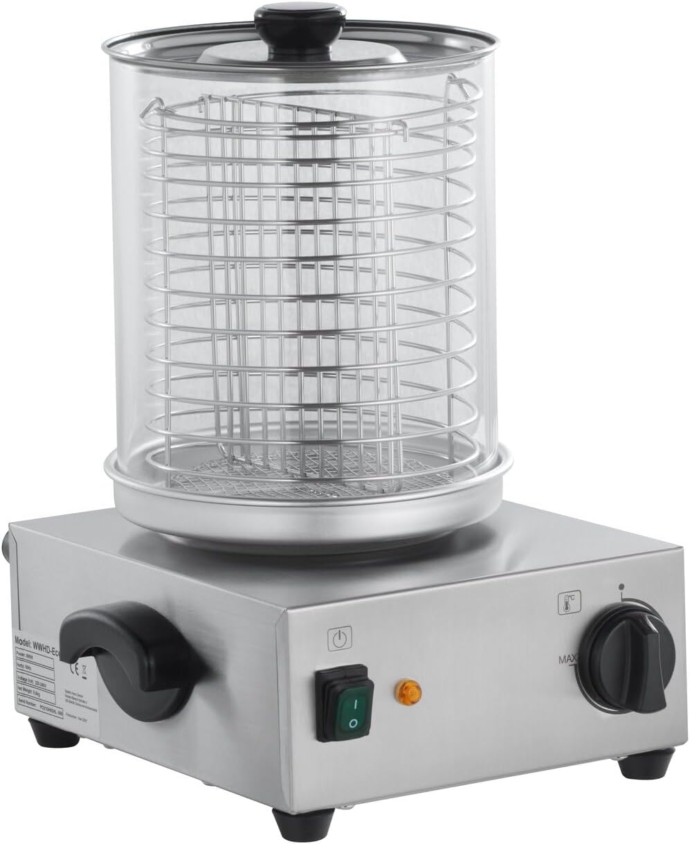 GastroHero Hot Dog-Maschinen, 230 V, Grau, Wurstwärmer, Hotdog Maker, Edelstahl WWHD-ECO1