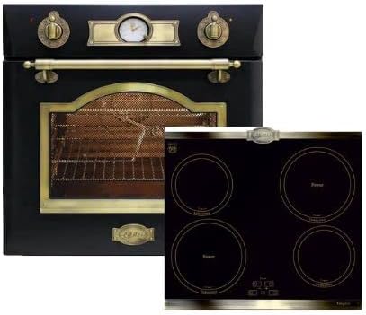 Kaiser Backofen, 60 cm, 60 cm, 67 L, Schwarz, Induktions Herd-Set Eh 6355 Em+KCT 6395 Iem, Retro Elektro Einbau +Induktions-Kochfeld