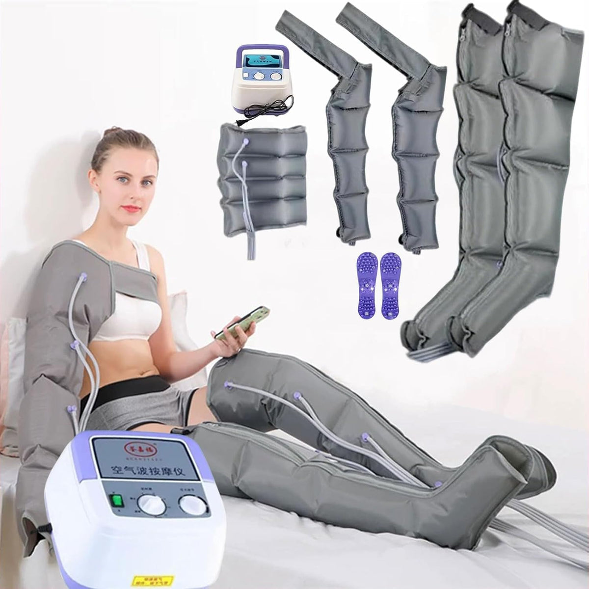 Beinmassagegerät Fußmassagegeräte, Schwarz, Für Die Lymphdrainage XXL Massagegerät Beine Lymphdrainage
