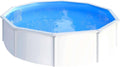 Planet Pool Stahlrahmenpool, 460x120 cm, 0,4 mm, 0,3 mm, blau, Stahlwand rund, Stahl weiß, Folie, Overlap