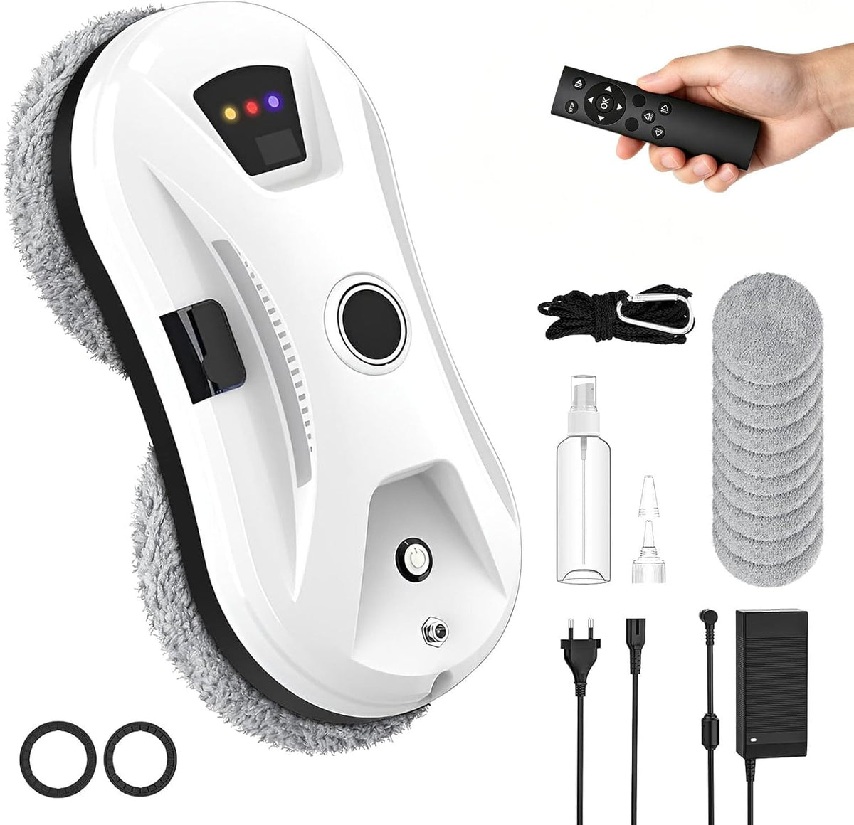 Tccydm Fensterputzroboter, Wie das bild gezeigt, Grau, Osmo Roboclean - 3 Automatische Reinigungsmodi (B)